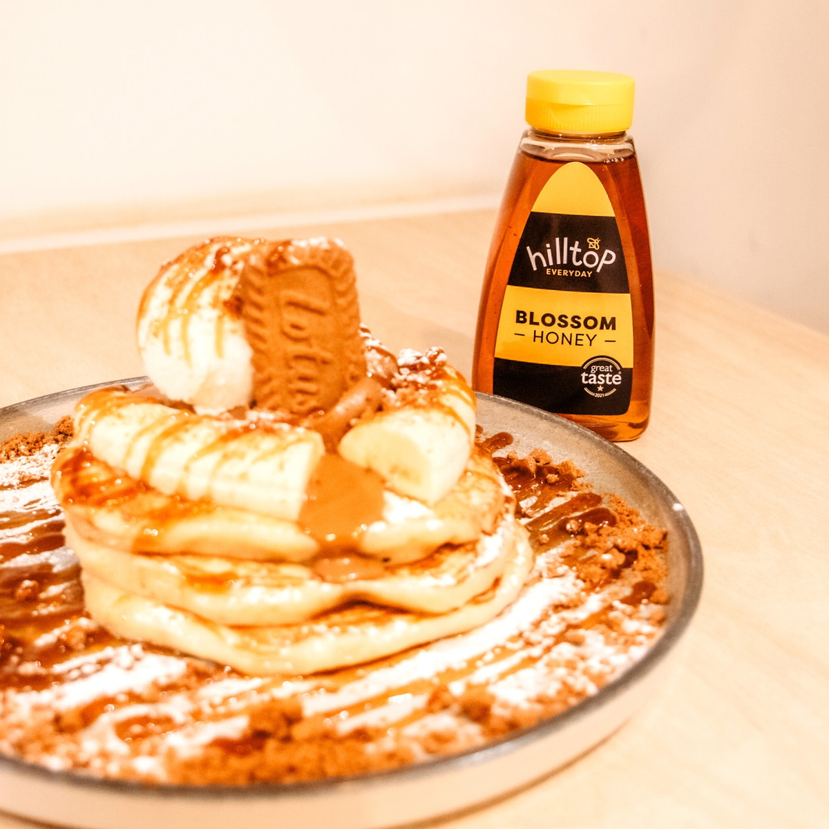 Biscoff & Honey Pancakes