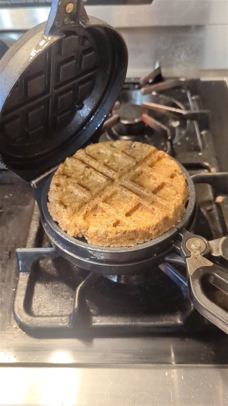 Image of Over medium or medium-high heat, cook the waffle for 3-5...