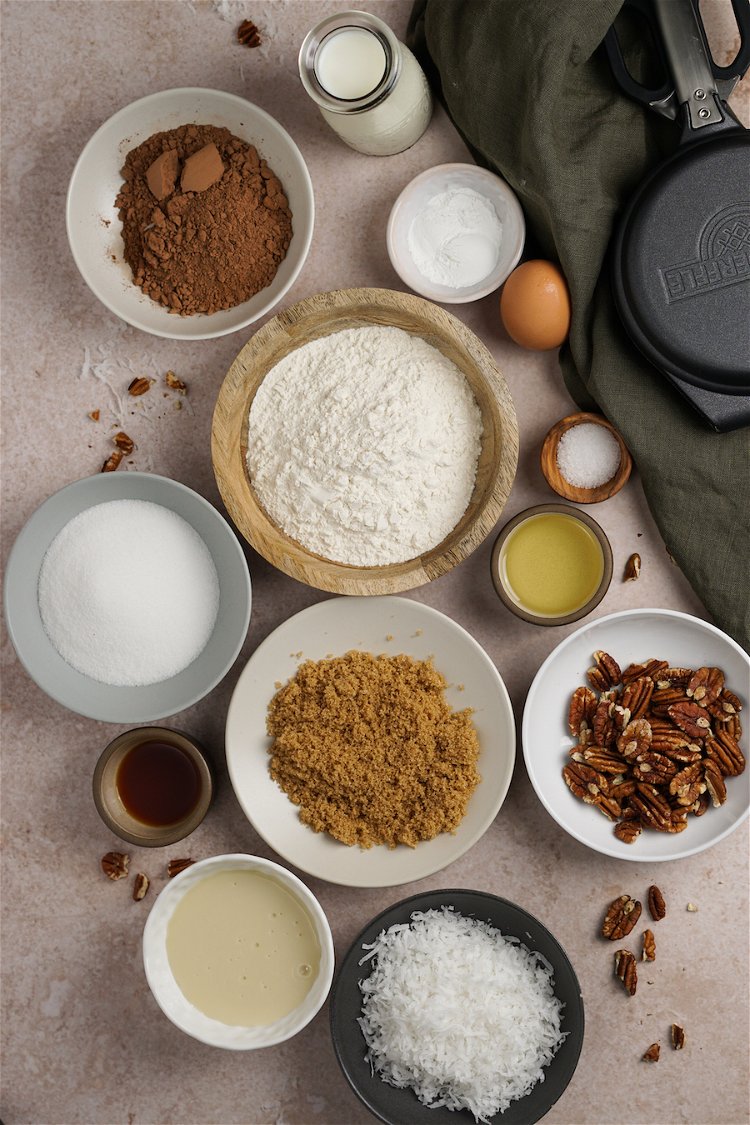 Image of In a large mixing bowl, combine flour, cocoa powder, sugar,...
