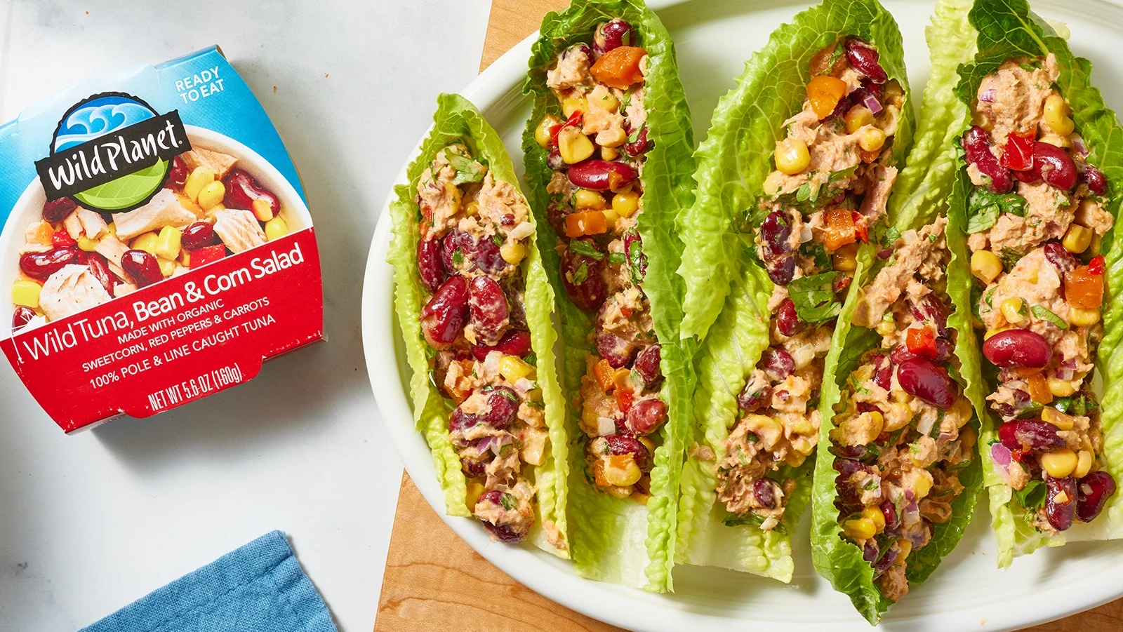 Tuna, Bean & Corn Lettuce Wraps | Wild Planet Foods recipe