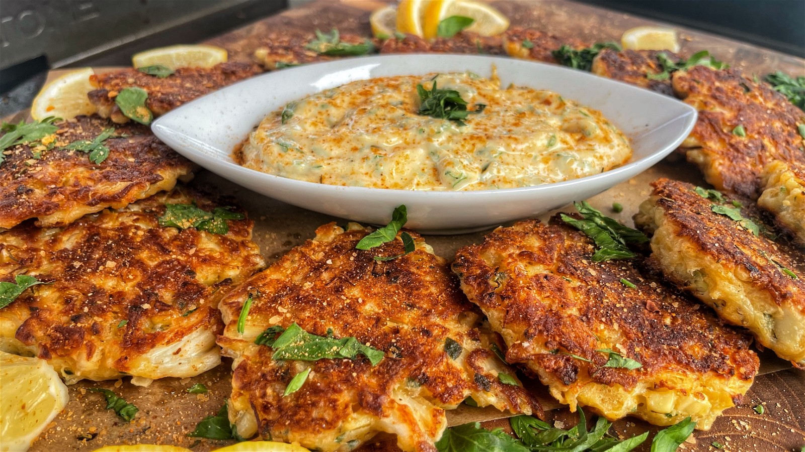 Image of Cheesy Crab and Corn Fritters