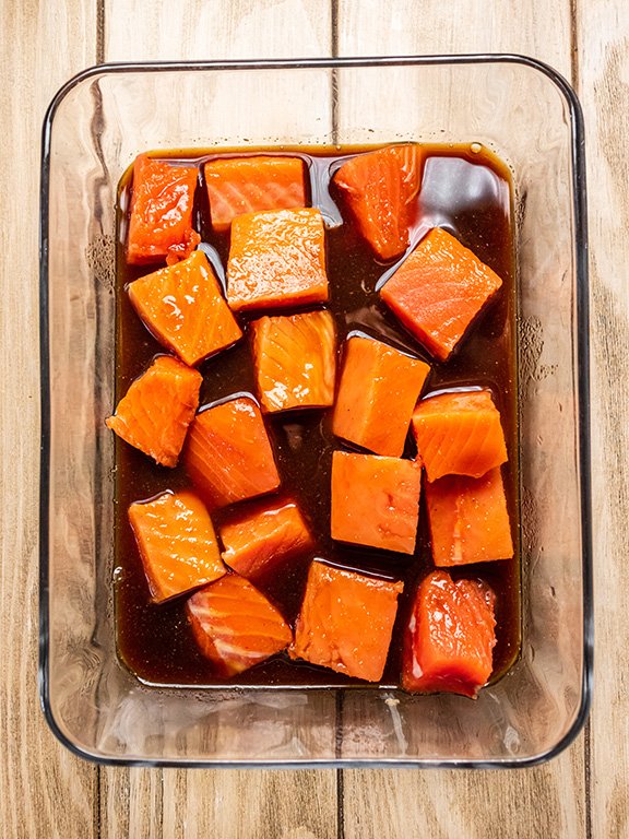 Image of Pour cooled sauce over salmon and marinate for 30 minutes...