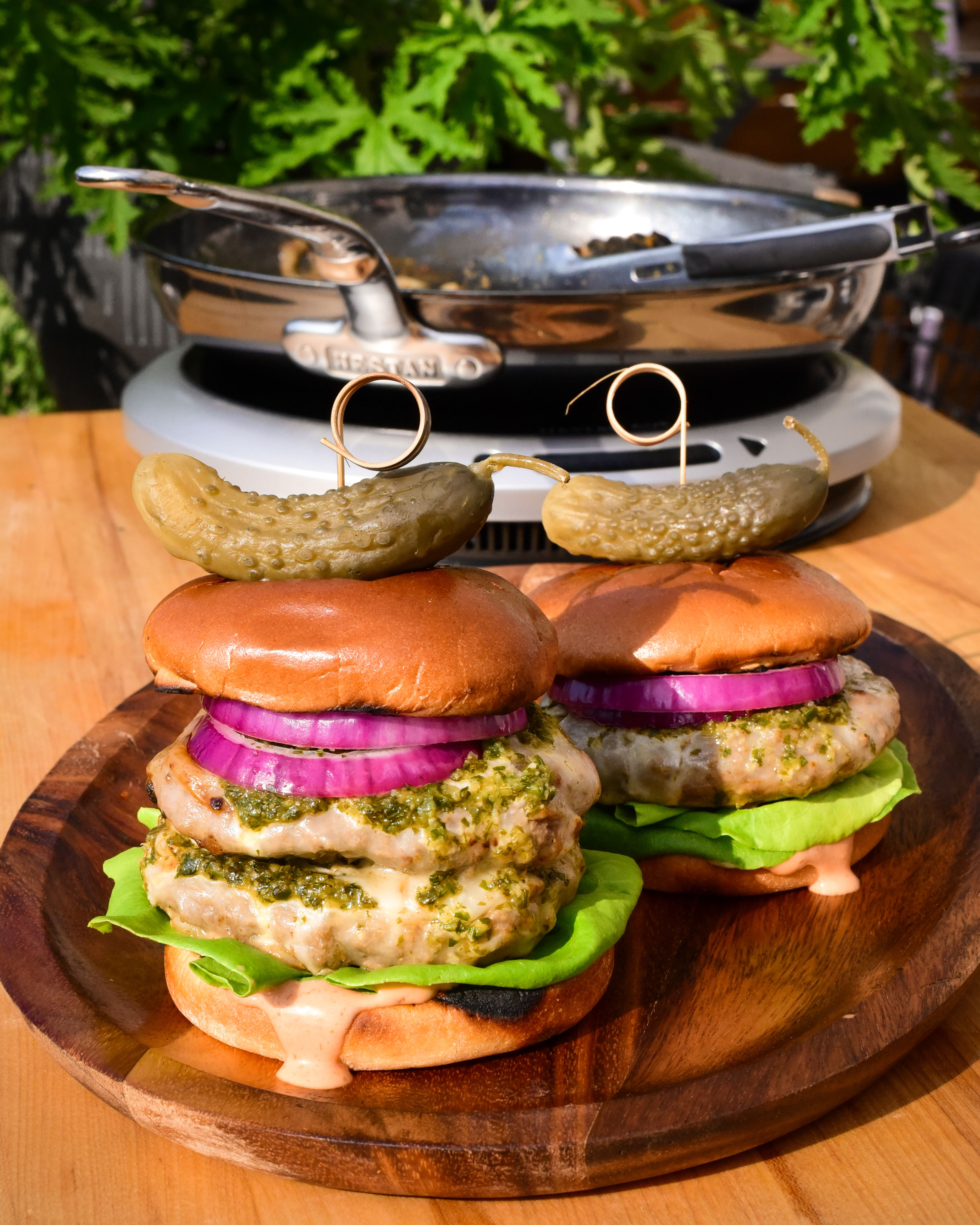 Image of Skillet Burgers with Chimichurri