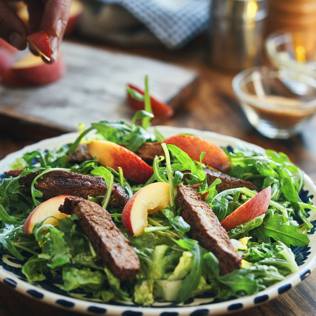 Peach & Grilled Skirt Steak Salad