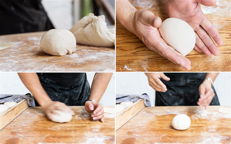 Image of Form into tennis ball sized balls (dust hands with hard...