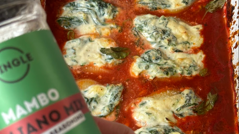 Image of Mingle's Marvellous Spinach & Ricotta Pasta Shell Surprise!