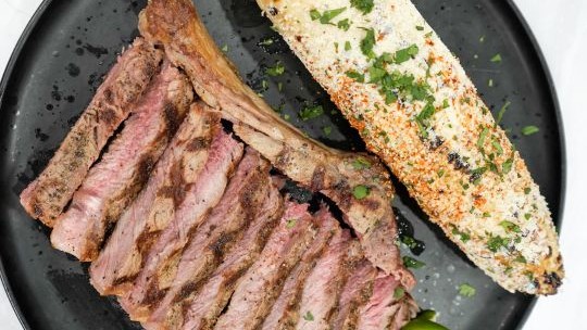 Image of Grilled Bone-In Ribeye with Elote Corn