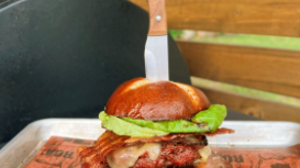 Image of Tri-Tip & Bacon Burger using leftover Reverse Seared Tri-Tip Steak