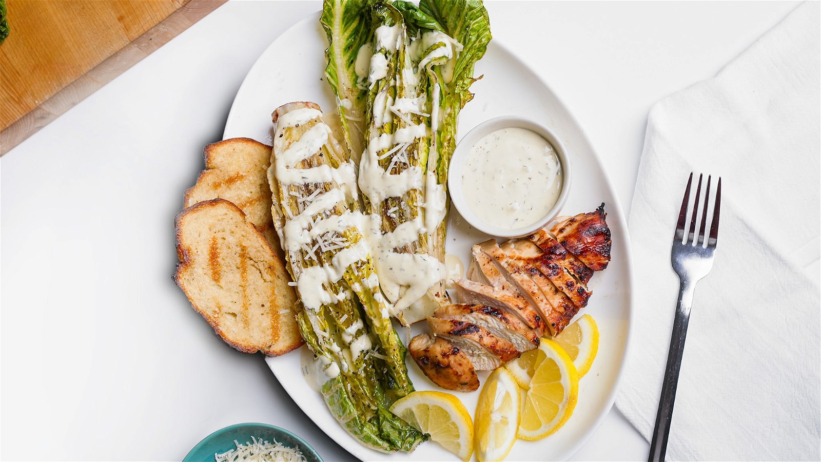 Image of Grilled Romaine Salad with Chicken