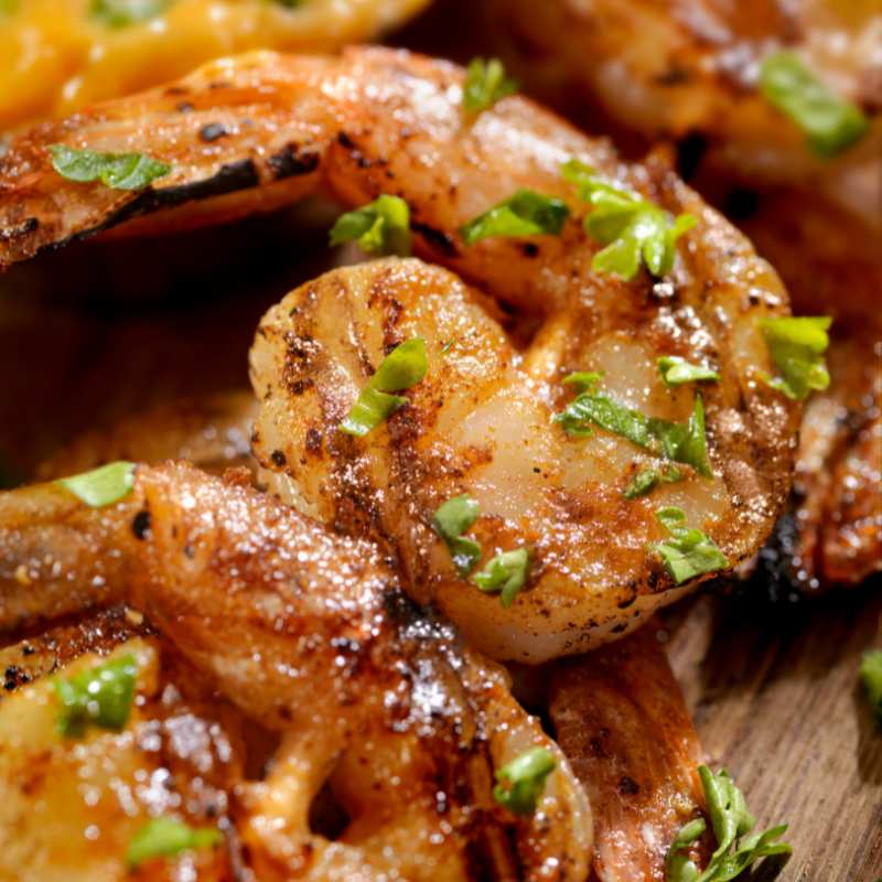 Gegrilde cajun garnalen