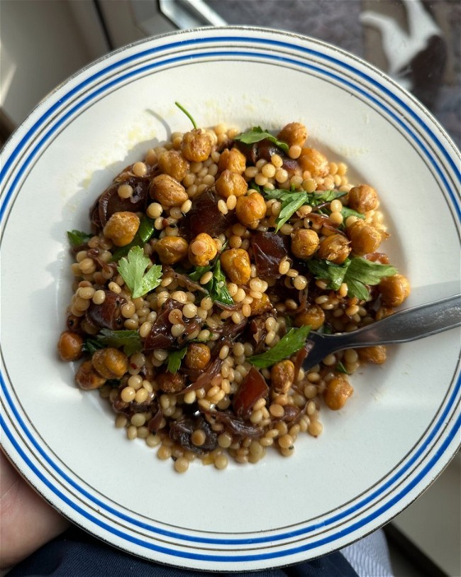 Image of Warm Couscous Salad with Dates + Chickpeas