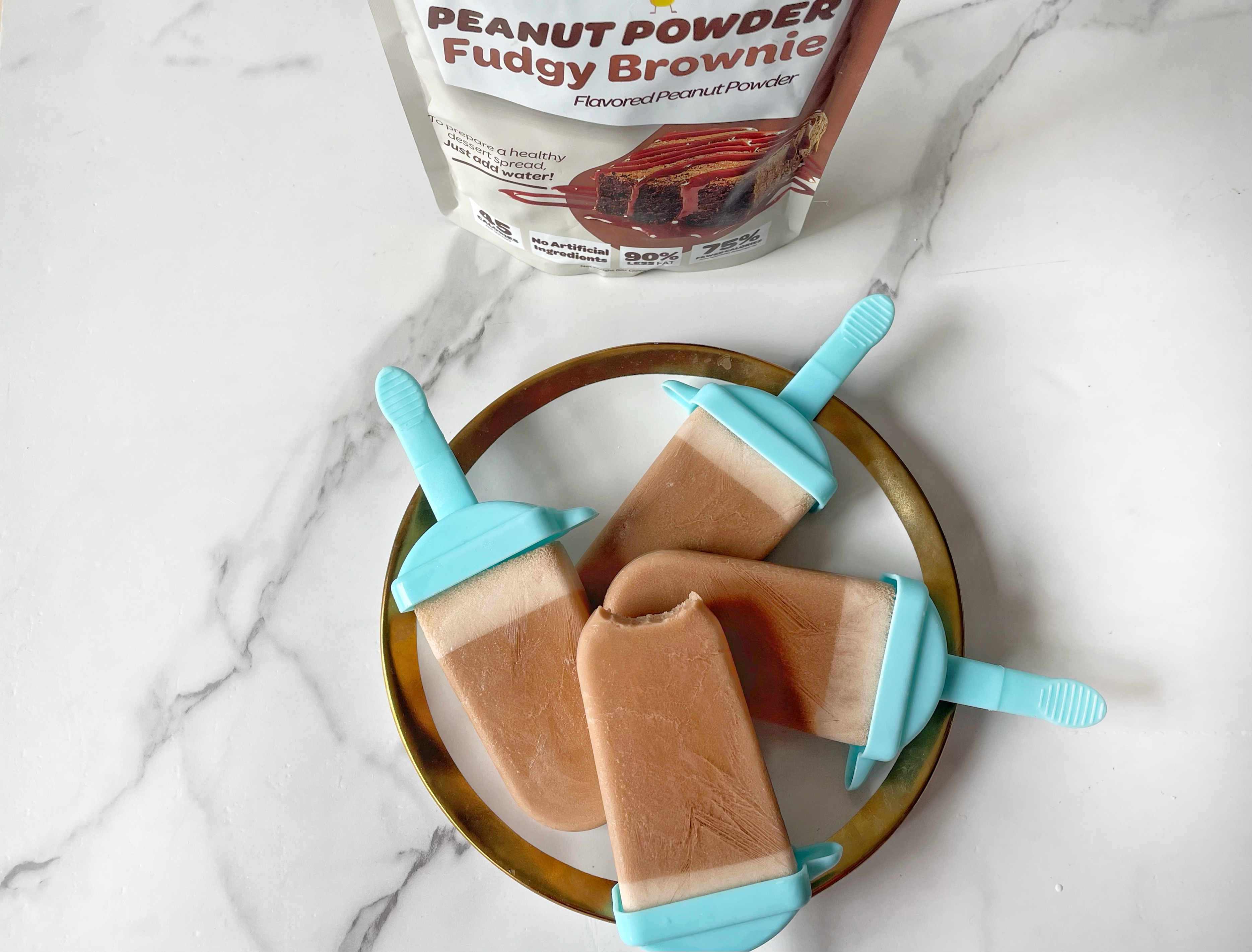 Image of The easiest healthy summer dessert snack - Fudgy Brownie Peanut Butter Frozen Fudgsicles 