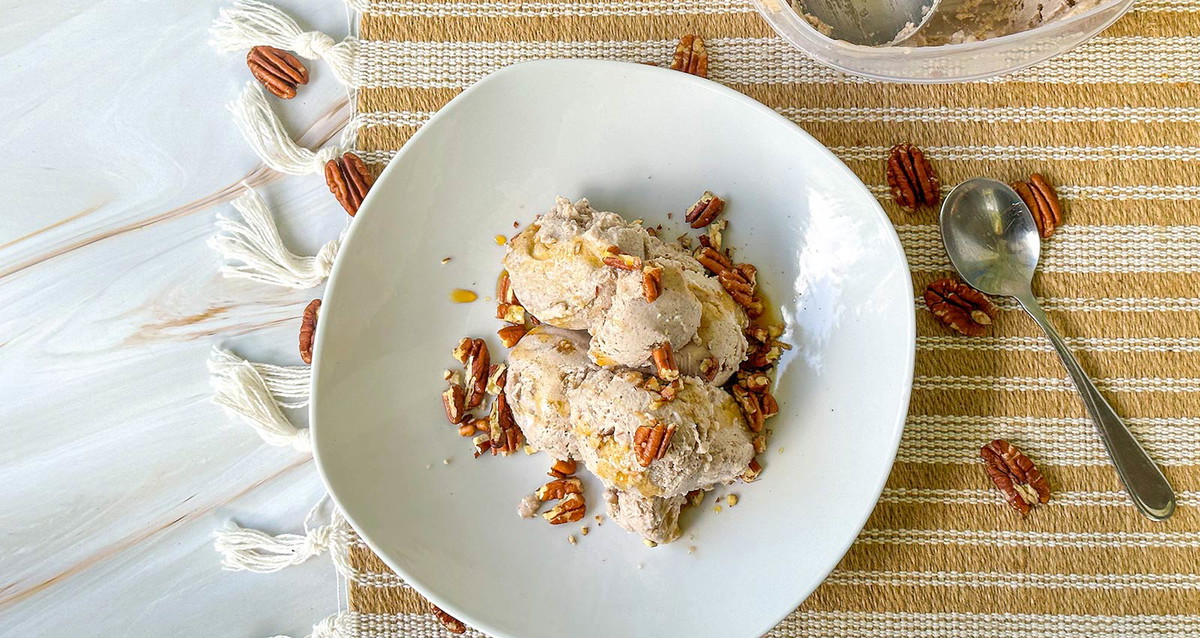 Maple Pecan butter Ice Cream | Vegan, Gluten-free