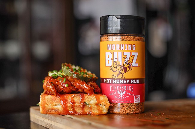 Image of Chicken & Waffles with Morning Buzz Hot Honey Rub