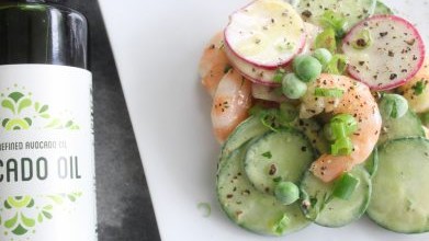 Image of CREAMY CUCUMBERS AND RADISHES WITH SHRIMP