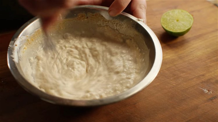 Image of To make the crema, combine ingredients in a small bowl...