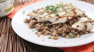 Image of WINTER GRILLED CHICKEN AND LEMON FARRO