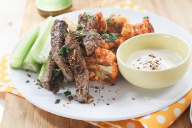 BUFFALO STEAK AND CAULIFLOWER