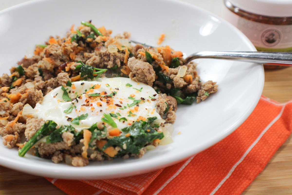 TURKEY AND SWEET POTATO BREAKFAST SKILLET