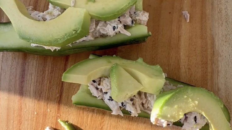 Image of Cruise 'n Crunch with Mingle's Cucumber Sushi Boats!