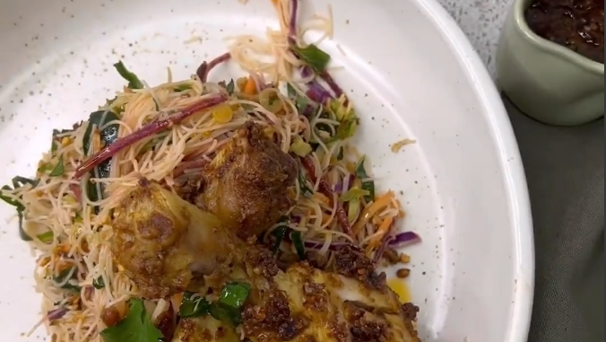 Image of Mingle’s Savoury Satay Drumsticks with Peanut Noodle Salad