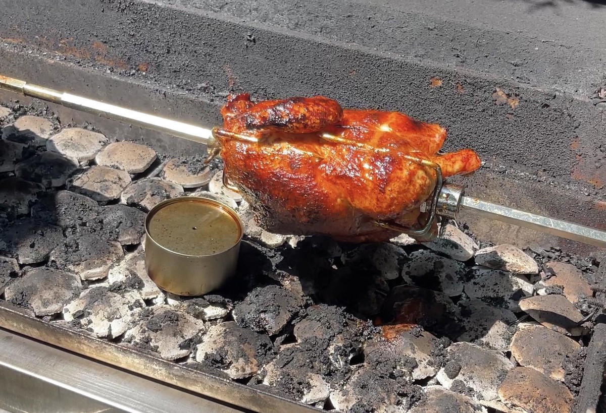 Rotisserie Southwest Chicken with Potato Fans