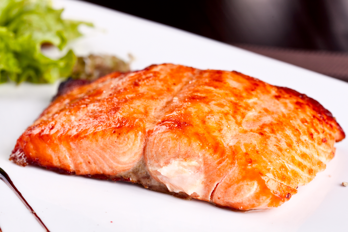 Smoky Carolina Gold Glazed Salmon with Mango Chipotle Rub