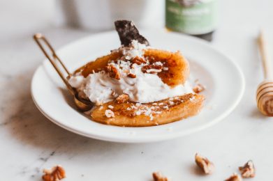 MAPLE COCONUT CREAM WITH SALTED CINNAMON BANANA