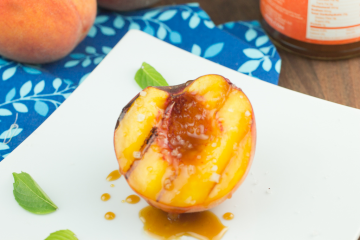 SALTED CARAMEL GRILLED PEACHES