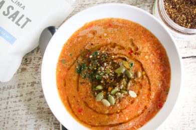 ROASTED PEPPER AND WATERMELON GAZPACHO