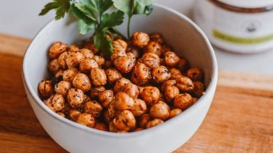 Image of BBQ ROASTED CRUNCHY CHICKPEAS WITH HONEY GLAZE