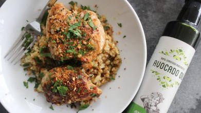 Image of SAYULITA CHICKEN THIGHS WITH CRISPY BROWN RICE