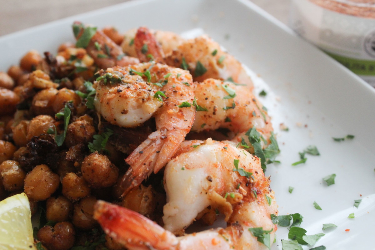 ROASTED CAULIFLOWER CHICKPEA SHRIMP