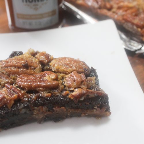 CHOCOLATE HONEY PECAN SLAB PIE