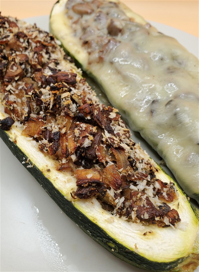 Image of Stuffed Zucchini with Oyster Mushrooms 