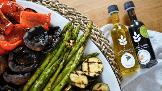 Image of Grilled Veggies with Leek Olive Oil and Organic 12-Year Balsamic