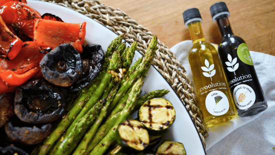 Image of Grilled Veggies with Leek Olive Oil and Organic 12 Year Balsamic