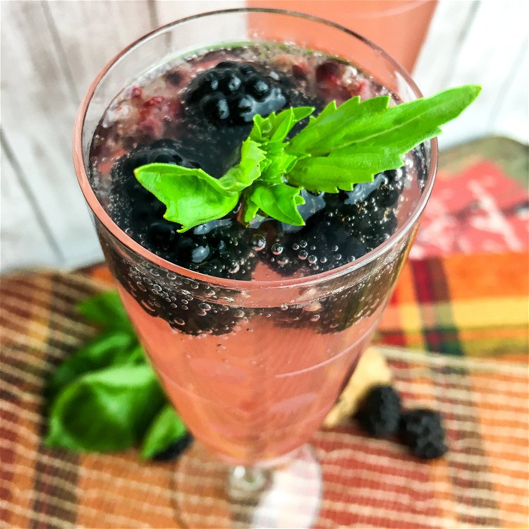 Image of Garnish each glass with 2-3 fresh blackberries and a sprig...