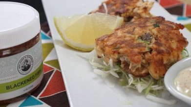 Image of BLACKENED SEAFOOD CAKES WITH CAJUN TARTAR SAUCE