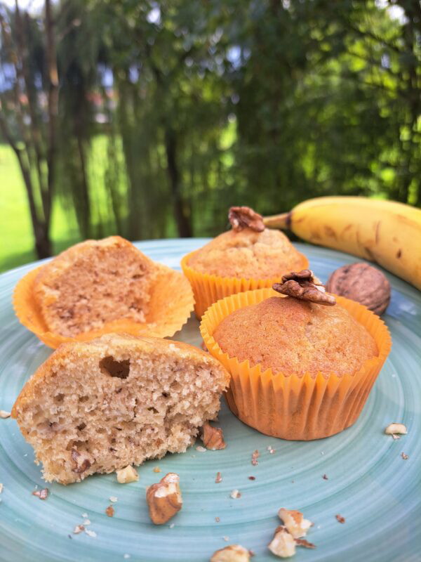 saftige Walnuss-Bananen-Muffins