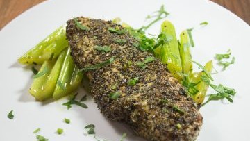 Image of HERB CRUSTED CHICKEN WITH BRAISED CELERY