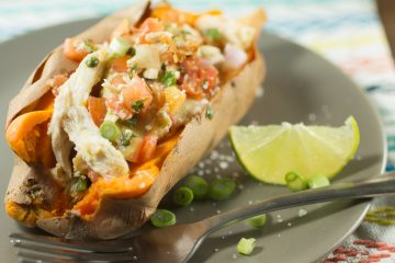 SOUTHWEST CHICKEN STUFFED SWEET POTATOES