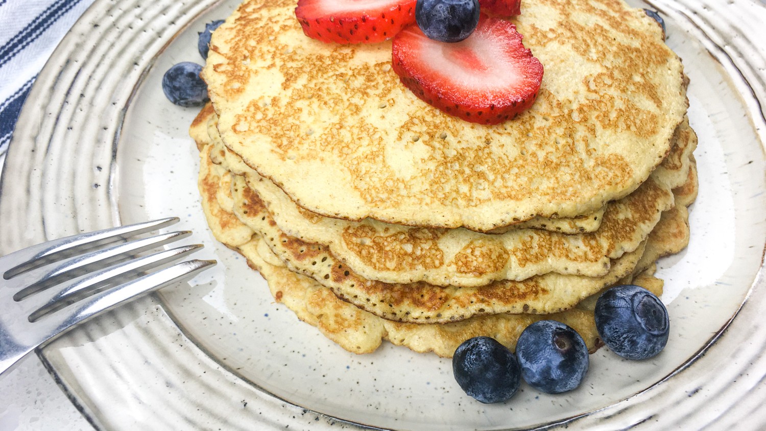 Image of Cream Cheese Pancakes with Fresh Berries Recipe