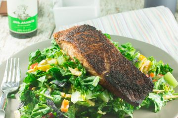 BLACKENED SALMON WITH AVOCADO OIL RANCH