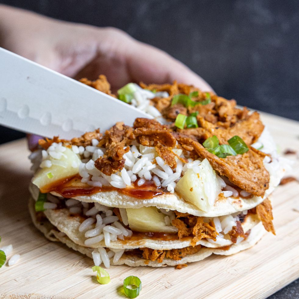 Pulled BVQ Hawaiian Tortilla Stacks  