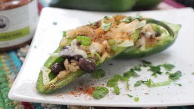 Image of CHICKEN AND BLACK BEAN STUFFED PEPPERS