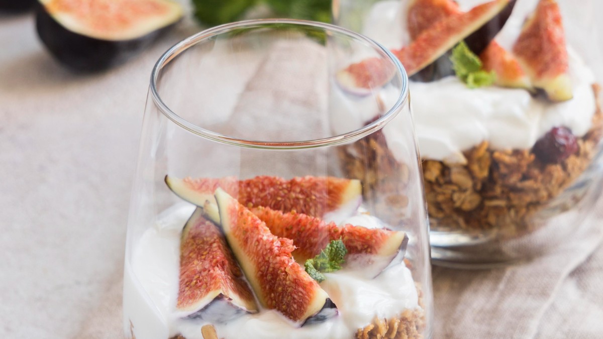 Image of Granola with almond yoghurt and figs