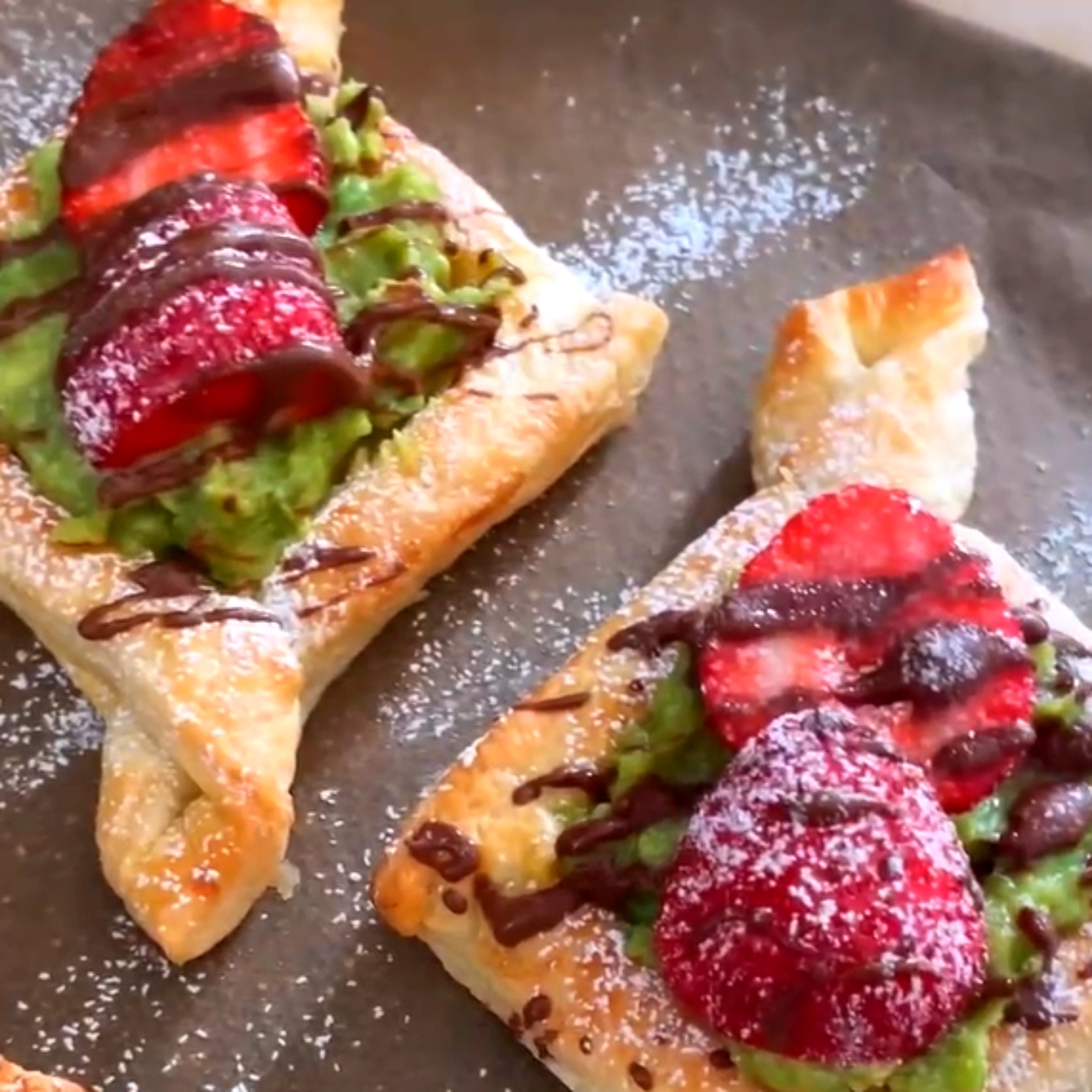 Image of Creamy Avocado & Strawberry Pastries