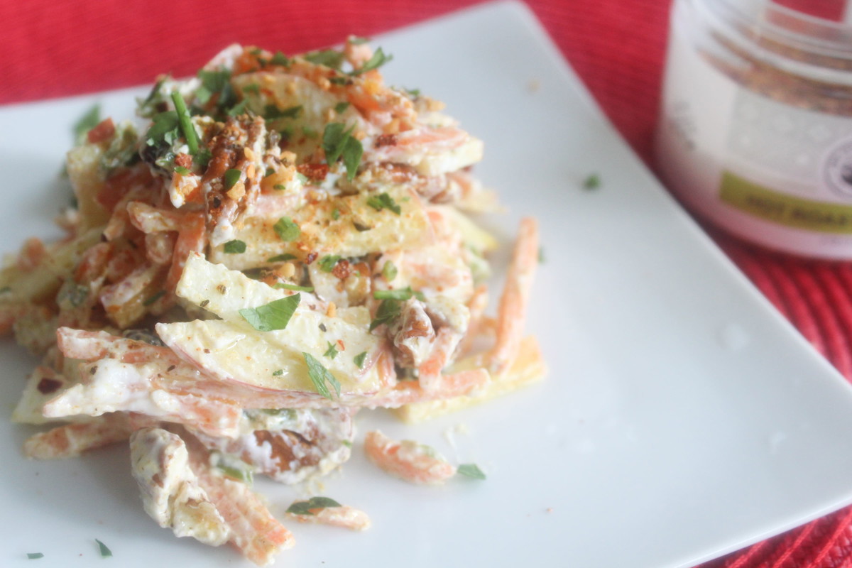 HOT HONEY CARROT APPLE SLAW