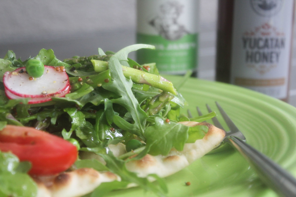 FLATBREAD SALAD WITH HONEY LEMON VINAIGRETTE